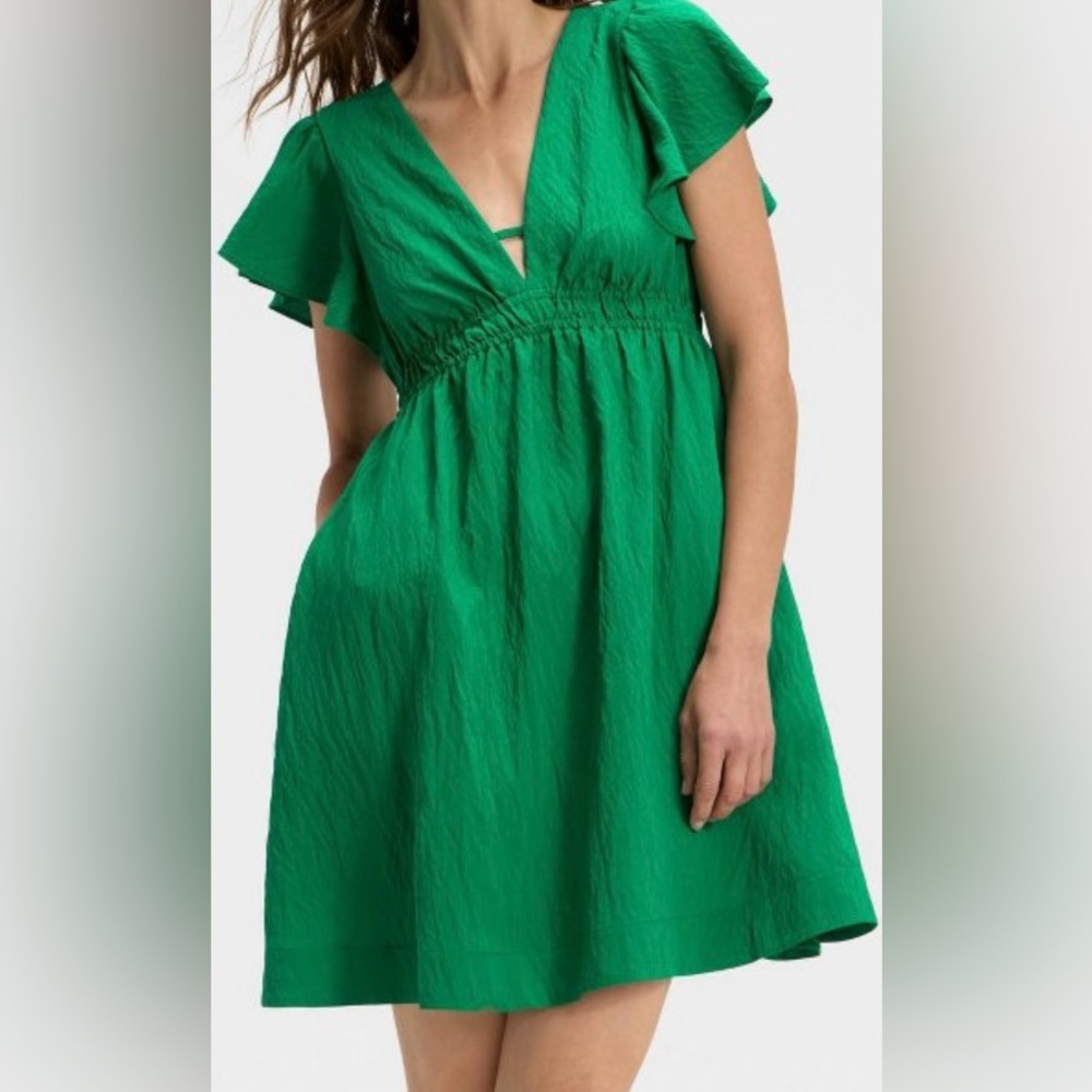 Women’s Short Flutter Sleeve Mini A-Line Dress